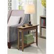 Pemberly Row Set of 2 Wedge End Tables in Driftwood Brown Wood
