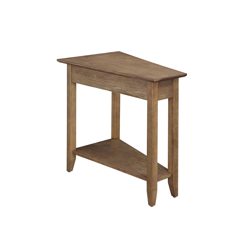 Pemberly Row Set of 2 Wedge End Tables in Driftwood Brown Wood