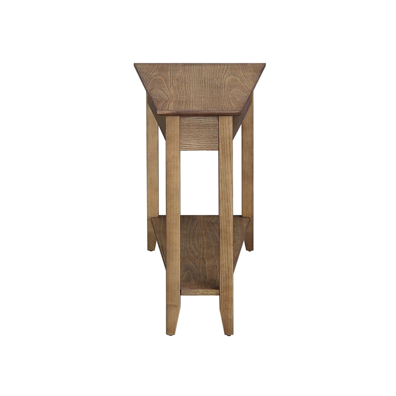 Pemberly Row Set of 2 Wedge End Tables in Driftwood Brown Wood