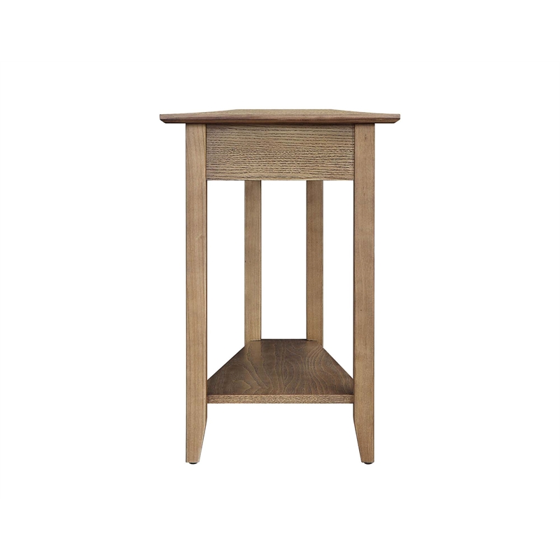 Pemberly Row Set of 2 Wedge End Tables in Driftwood Brown Wood