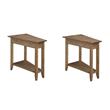 Pemberly Row Set of 2 Wedge End Tables in Driftwood Brown Wood