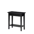 Pemberly Row Set of 2 Contemporary End Tables in Black Wood with Shelf