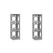 Pemberly Row Set of 2 Three-Tier Corner Bookcases in Gray Wood