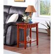 Pemberly Row Set of 2 End Tables with Shelf in Mahogany Wood