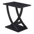 Pemberly Row Set of 2 Criss-Cross Chairside End Tables in Black Wood