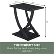 Pemberly Row Set of 2 Criss-Cross Chairside End Tables in Black Wood