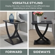 Pemberly Row Set of 2 Criss-Cross Chairside End Tables in Black Wood