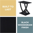 Pemberly Row Set of 2 Criss-Cross Chairside End Tables in Black Wood