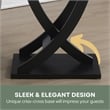 Pemberly Row Set of 2 Criss-Cross Chairside End Tables in Black Wood