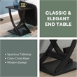 Pemberly Row Set of 2 Criss-Cross Chairside End Tables in Black Wood