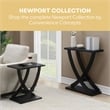 Pemberly Row Set of 2 Criss-Cross Chairside End Tables in Black Wood