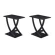 Pemberly Row Set of 2 Criss-Cross Chairside End Tables in Black Wood