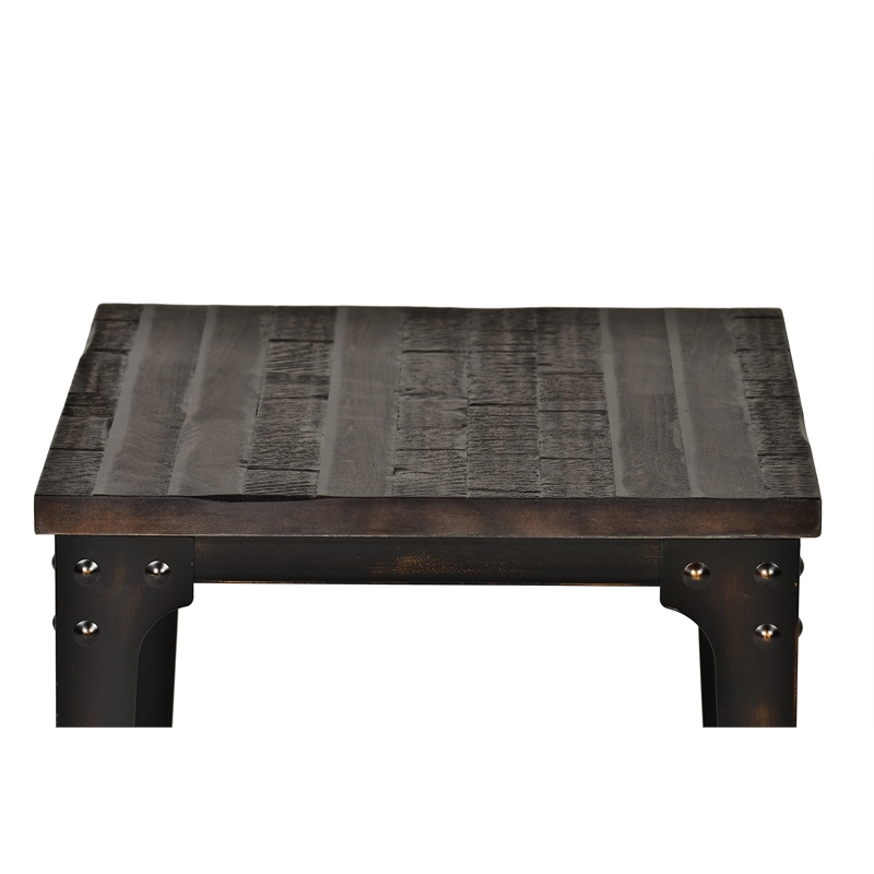 Pemberly Row Set of 2 Square End Tables in Distressed Tobacco Brown