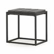 Pemberly Row Set of 2 Walnut with Dark Gray Metal Base Mixed Media End Tables