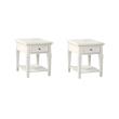 Pemberly Row Set of 2 Modern Farmhouse Soft White Wood End Tables