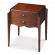 Pemberly Row Set of 2 Contemporary Wood End Tables - Cherry Brown