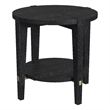 Pemberly Row Set of 2 Contemporary Round End Tables in Black Wood