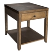 Pemberly Row Set of 2 Contemporary End Tables in Medium Brown Finish