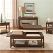 Pemberly Row Set of 2 Contemporary End Tables in Medium Brown Finish