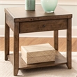 Pemberly Row Set of 2 Contemporary End Tables in Medium Brown Finish