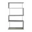 Pemberly Row Set of 2 4-Shelf Contemporary Wood Bookcases in Gray