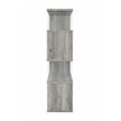 Pemberly Row Set of 2 4-Shelf Contemporary Wood Bookcases in Gray