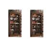 Pemberly Row Set of 2 Contemporary Open Bookcases in Cherry Wood