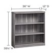 Pemberly Row Set of 2 Contemporary 3-Shelf Bookcases in Gray Steel