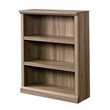 Pemberly Row Set of 2 Engineered Wood 3-Shelf Bookcases in Salt Oak