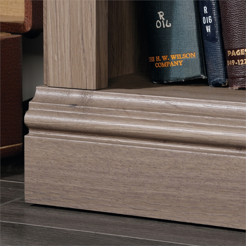 Pemberly Row Set of 2 Engineered Wood 3-Shelf Bookcases in Salt Oak