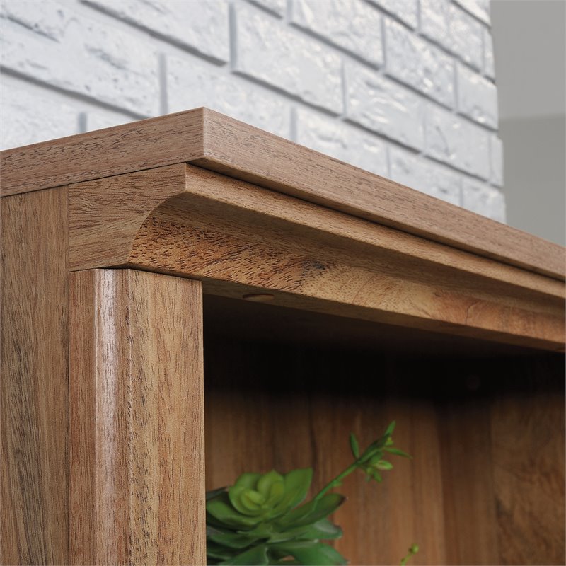 Pemberly Row Set of 2 5-Shelf Tall Bookcases in Sindoori Mango/Brown