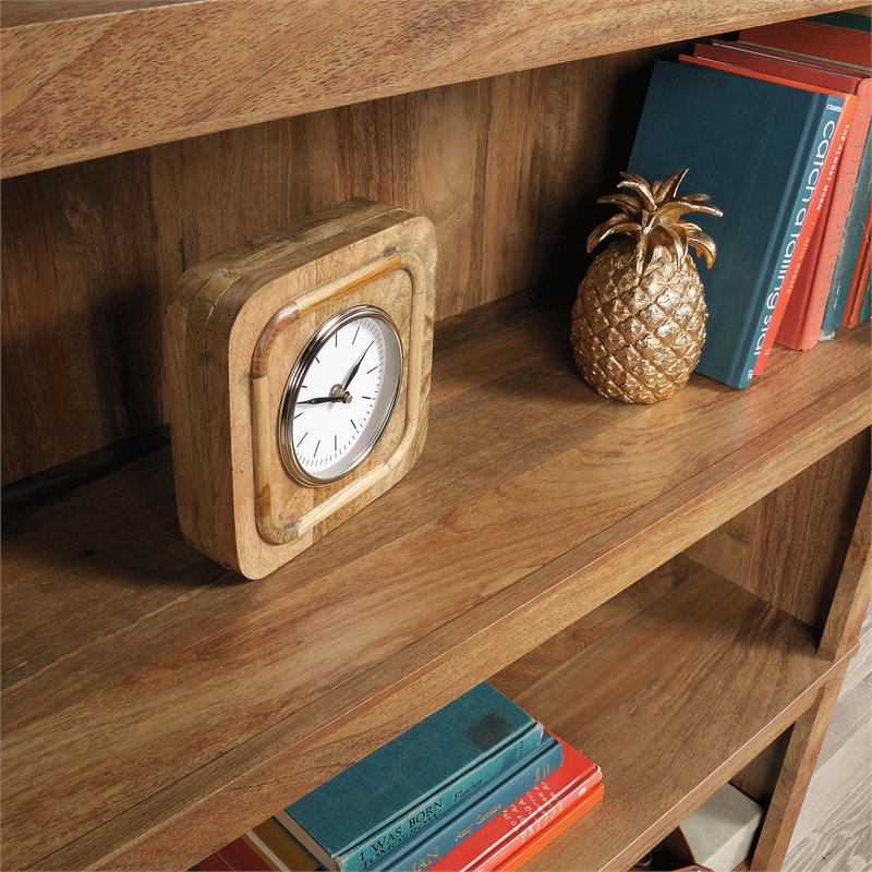 Pemberly Row Set of 2 5-Shelf Tall Bookcases in Sindoori Mango/Brown
