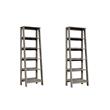 Pemberly Row Set of 2 Engineered Wood 5-Shelf Bookcases in Mystic Oak