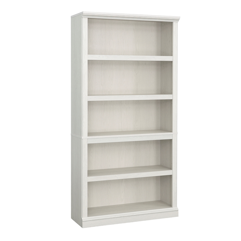 Pemberly Row Set of 2 Engineered Wood 5-Shelf Bookcases in Glacier Oak