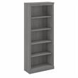 Pemberly Row Set of 2 Tall 5-Shelf Bookcases in Modern Gray - Engineered Wood