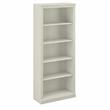 Pemberly Row Set of 2 Tall 5-Shelf Bookcases in Linen White Oak