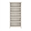 Pemberly Row Set of 2 Tall 5-Shelf Bookcases in Linen White Oak