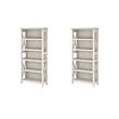 Pemberly Row Set of 2 Tall 5-Shelf Bookcases in Linen White Oak