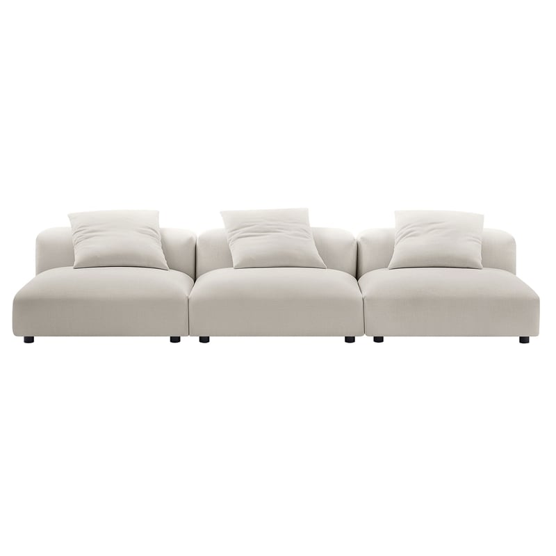 Pemberly Row 3-Piece Modular Upholstered Fabric Sofa in Salt