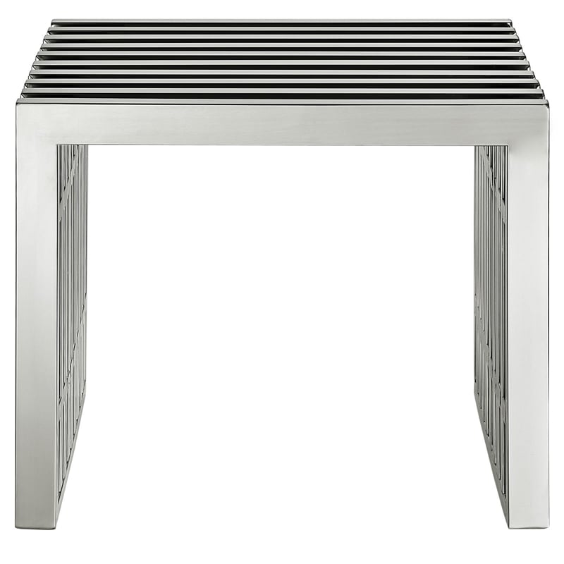 Pemberley Row Stainless Steel Silver Bench Rectangular 17