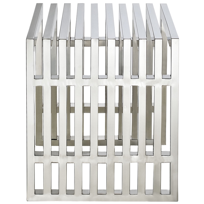 Pemberley Row Stainless Steel Silver Bench Rectangular 17