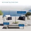 Pemberly Row Fabric Upholstered Outdoor Patio Loveseat in White