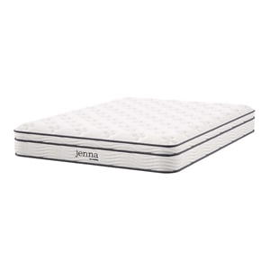 Pemberly Row 8&quot Modern Innerspring and Foam Full Mattress in White