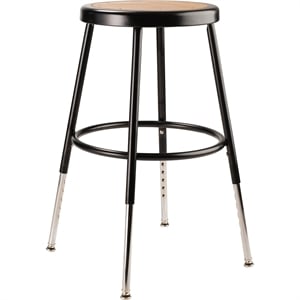 Pemberly Row 19-27&quot Height Adjustable Modern Metal Heavy Duty Stool in Black