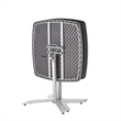 Pemberly Row Adjustable-Height Metal Table in Charcoal Slate/Silver
