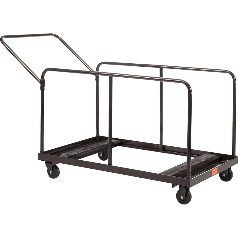 Pemberly Row Metal Folding Table Dolly For Round and Rectangular Tables in Brown