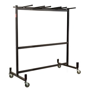 Pemberly Row Steel Metal Table and Chair Storage Truck in Brown Powder-Coated