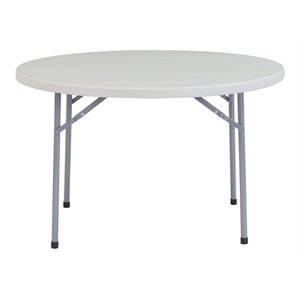 Pemberly Row 48&quot Round Plastic Heavy Duty Folding Table in Speckled Gray