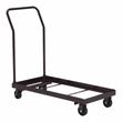 Pemberly Row Modern 4-caster Metal Steel Dolly for Chairs in Brown