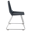 Pemberly Row Modern Chair Black Poly Back and Seat Chrome Frame